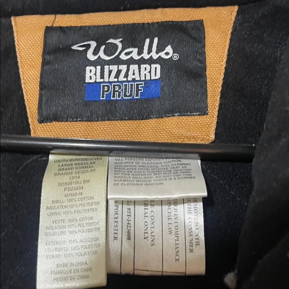 Walls Brown blizzard  pruf Hooded Jacket youth 12 to 14